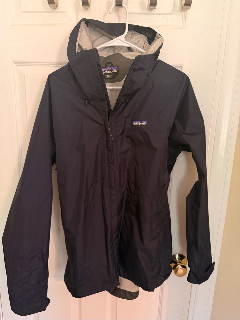 Patagonia Women's Navy Hooded Rain Jacket